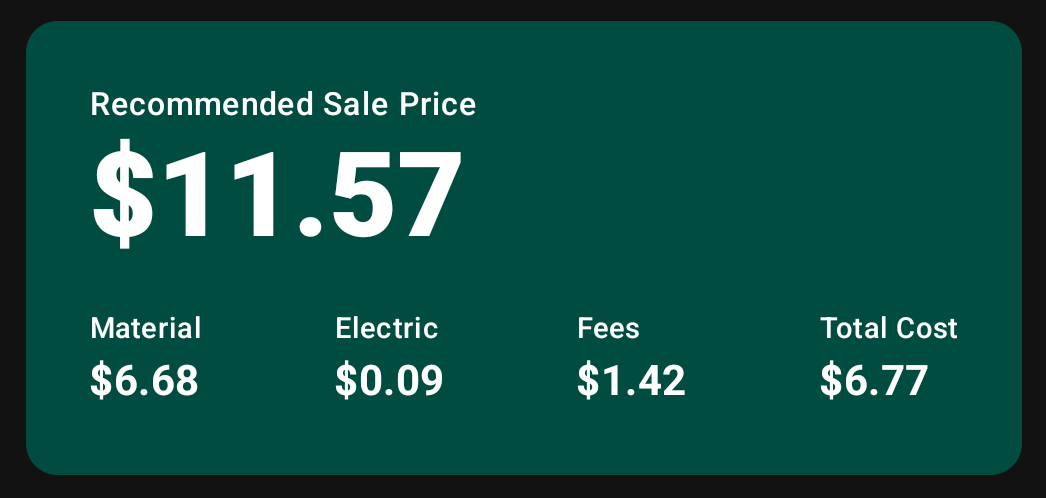 3DPrintProfit app screenshot