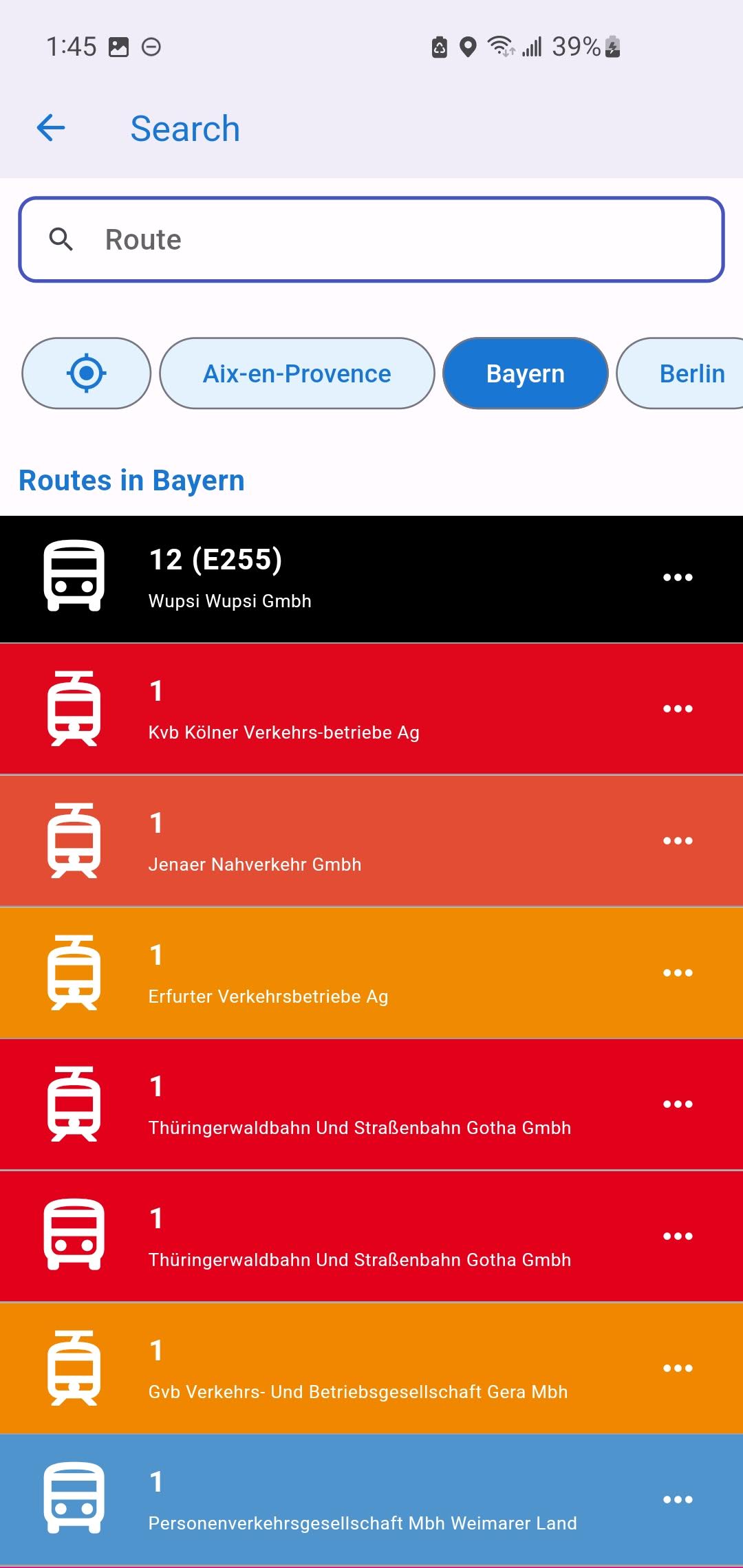 TransitVerse EU app screenshot