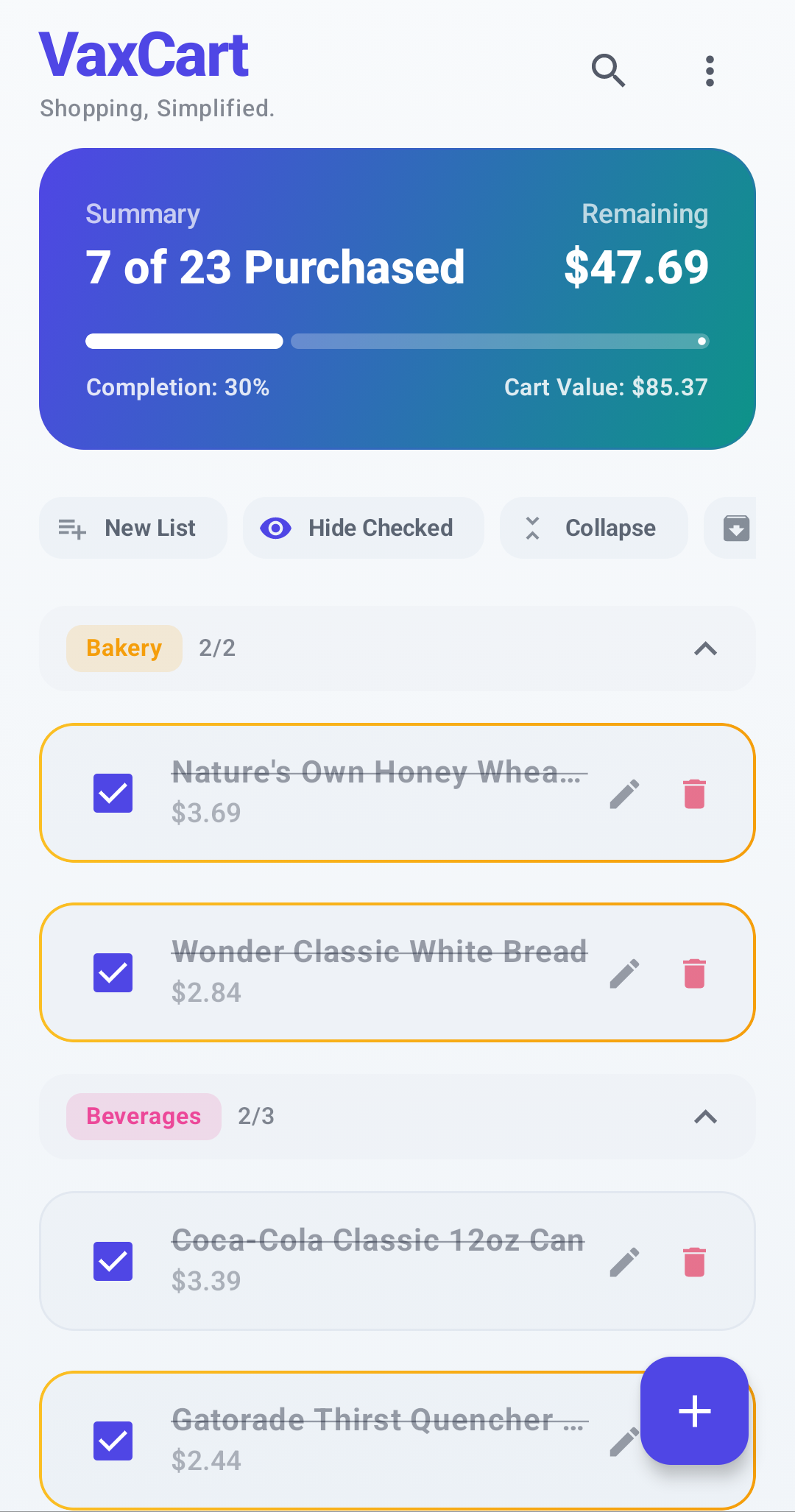 VaxCart app screenshot