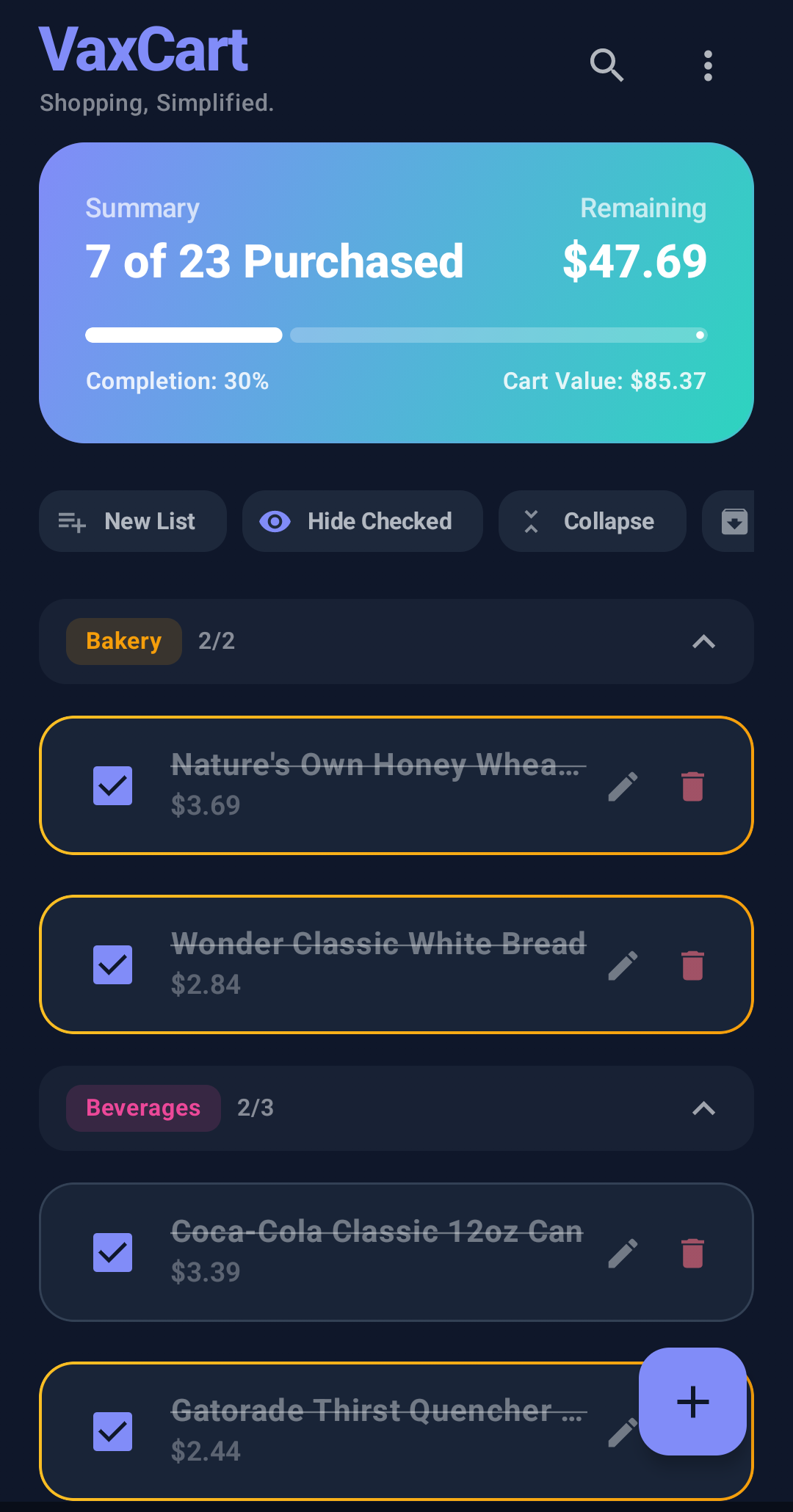VaxCart app screenshot